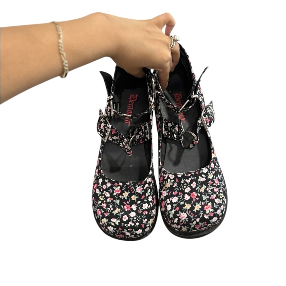 DEMONIA Sprite Floral Platform Heart Mary Jane Shoes - Picture 5 of 12